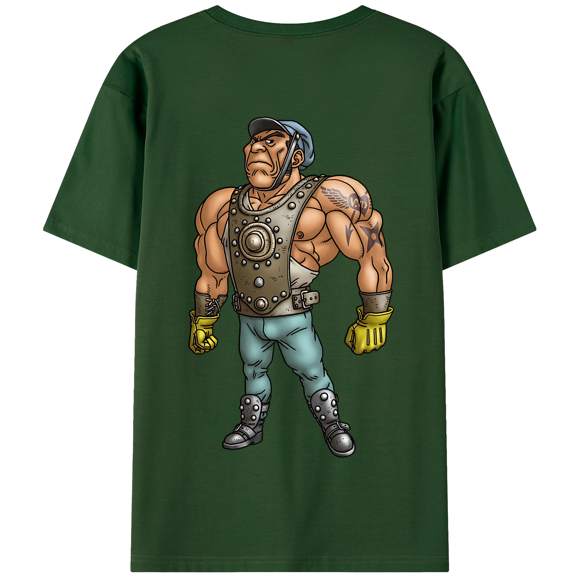 （画像用） ドラゴンクエスト Doragon Kuesuto Dragon Quest 綿100％半袖Tシャツ（背面プリント）